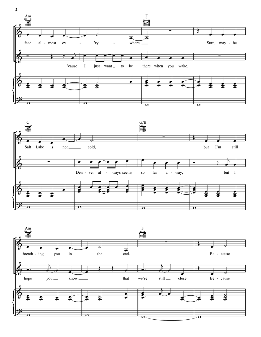 Even When/The Best Part (from High School Musical: The Musical: The Series) Piano, Vocal, Guitar scores gallery preview page 2