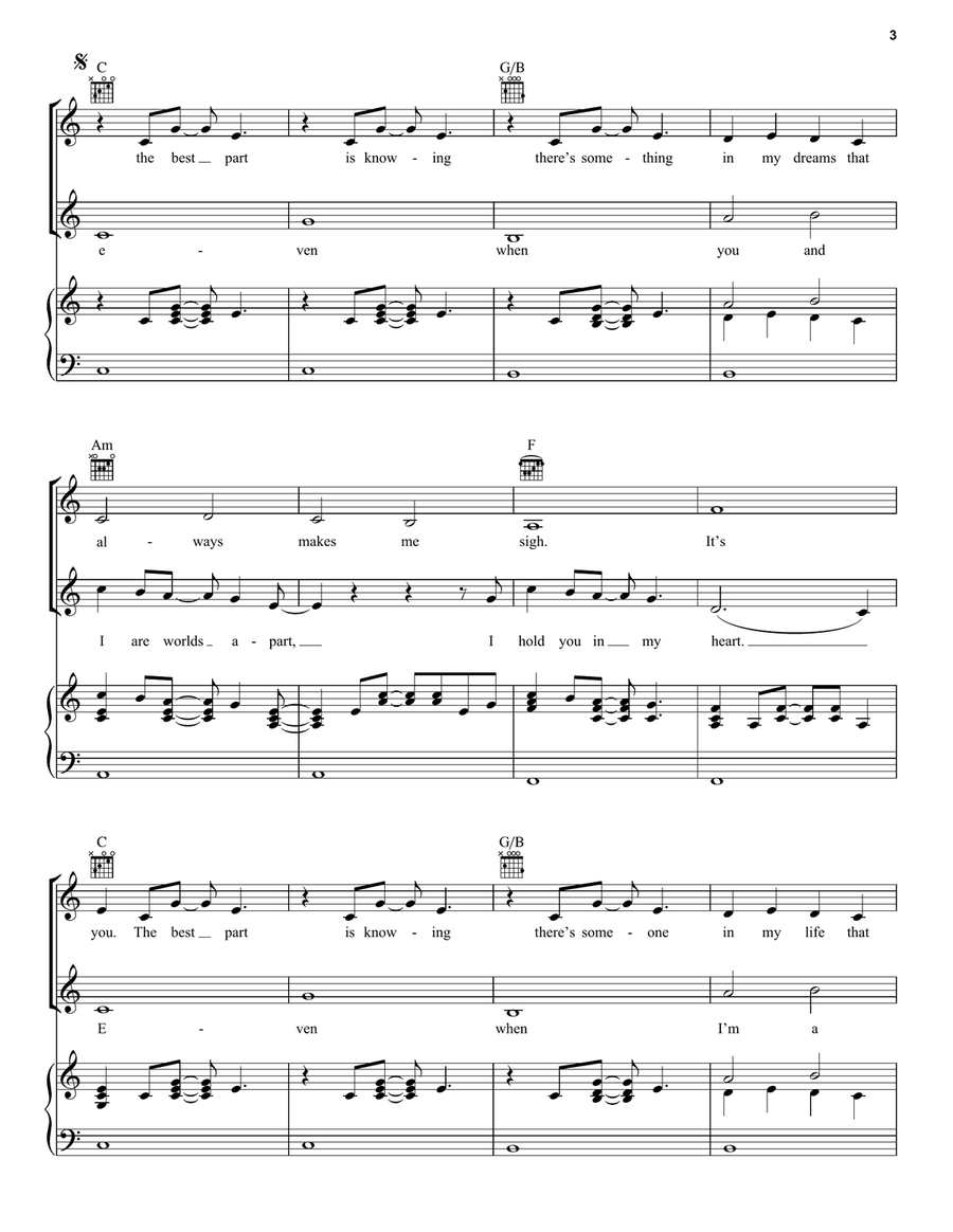 Even When/The Best Part (from High School Musical: The Musical: The Series) Piano, Vocal, Guitar scores gallery preview page 3
