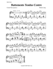 Ballet Piano Sheet Music for battements tendus center practice