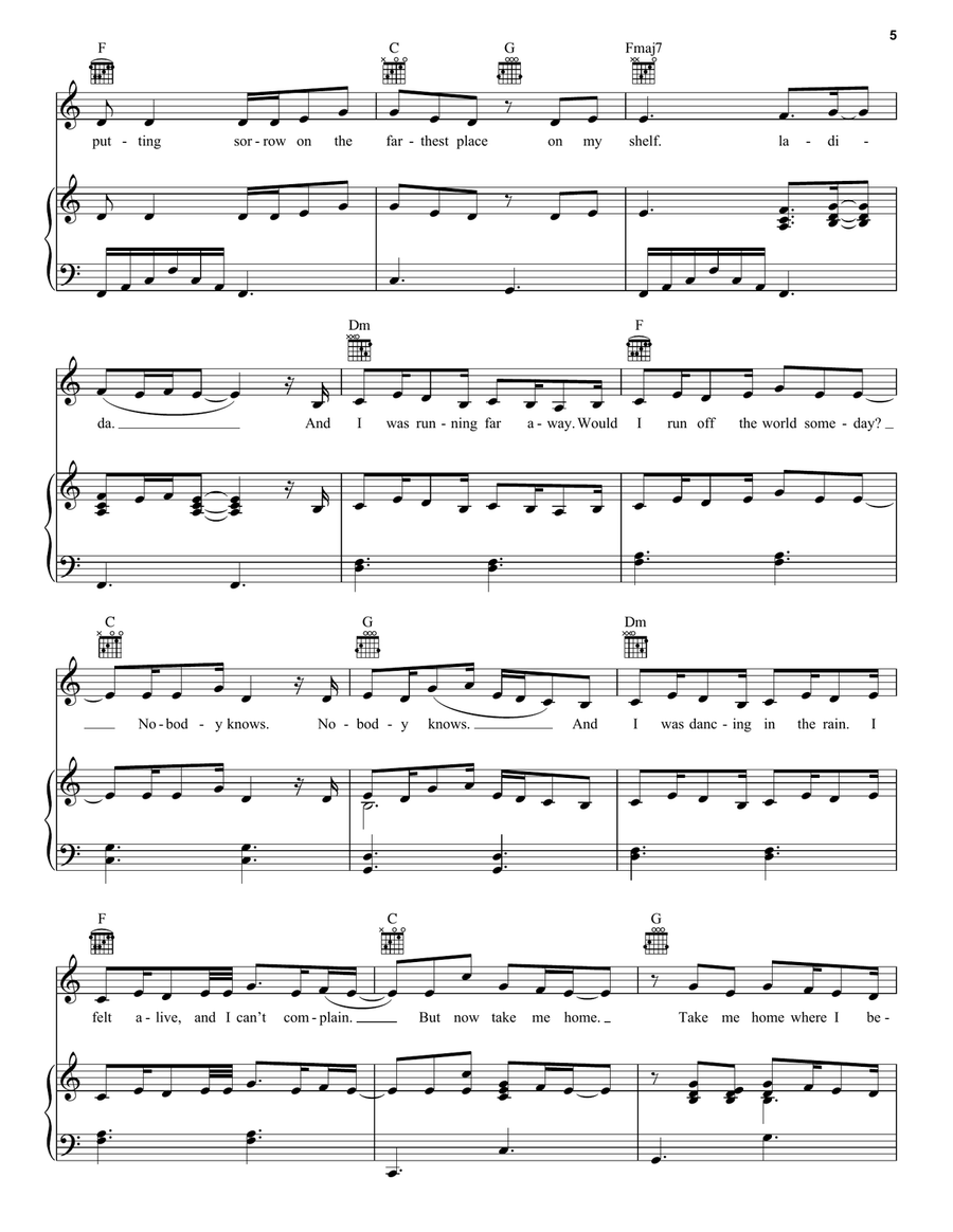 Runaway Piano, Vocal, Guitar - Digital Sheet Music page 5