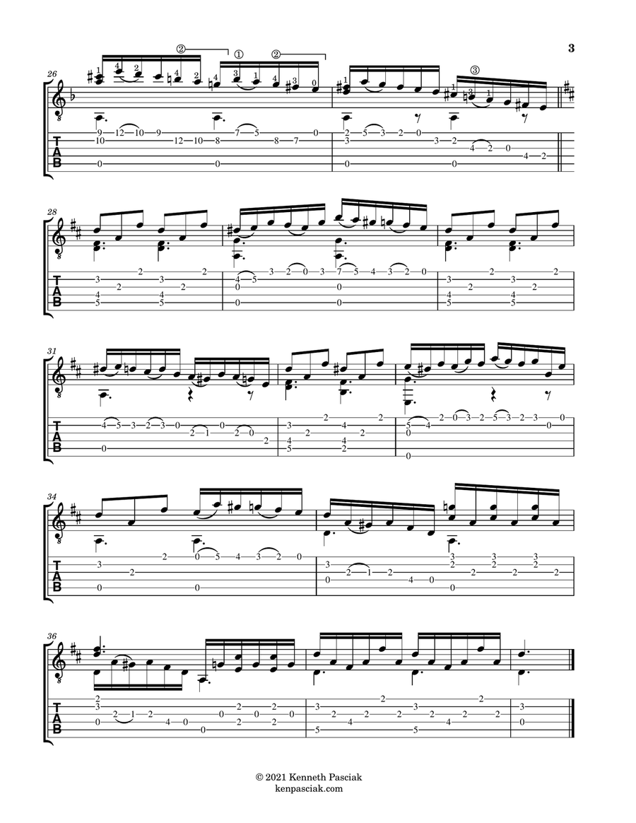 Larghetto (two versions for Solo Guitar) Chamber Music scores gallery preview page 4