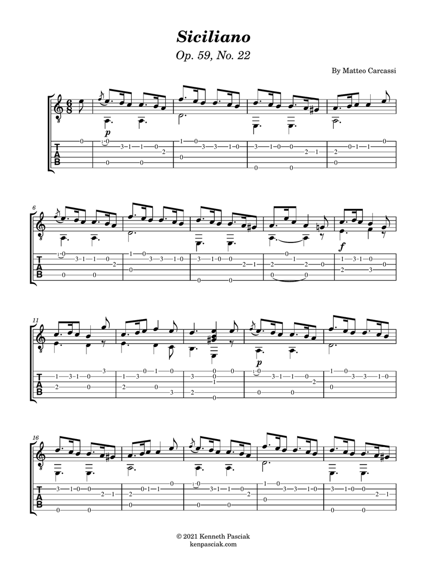 Selected Works by Matteo Carcassi (for Solo Guitar) Chamber Music scores gallery preview page 3