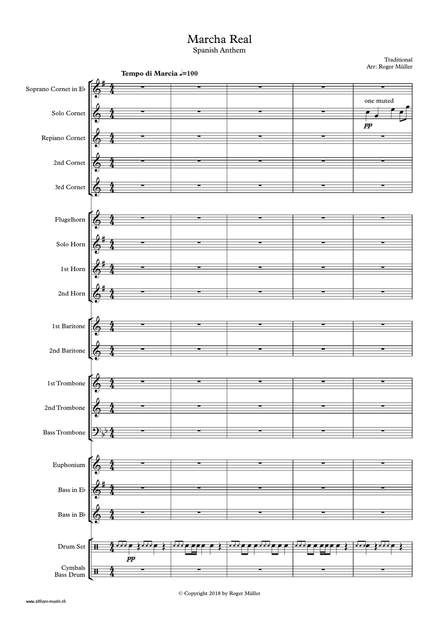 Marcha Real - Spanish Anthem Brass Band scores gallery preview page 3
