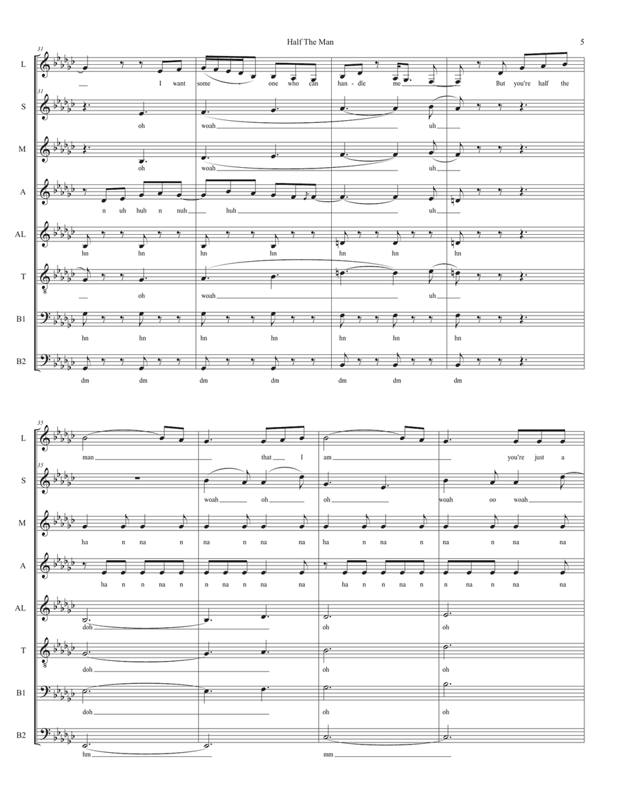 Half The Man Half The Man 4-Part scores gallery preview page 5
