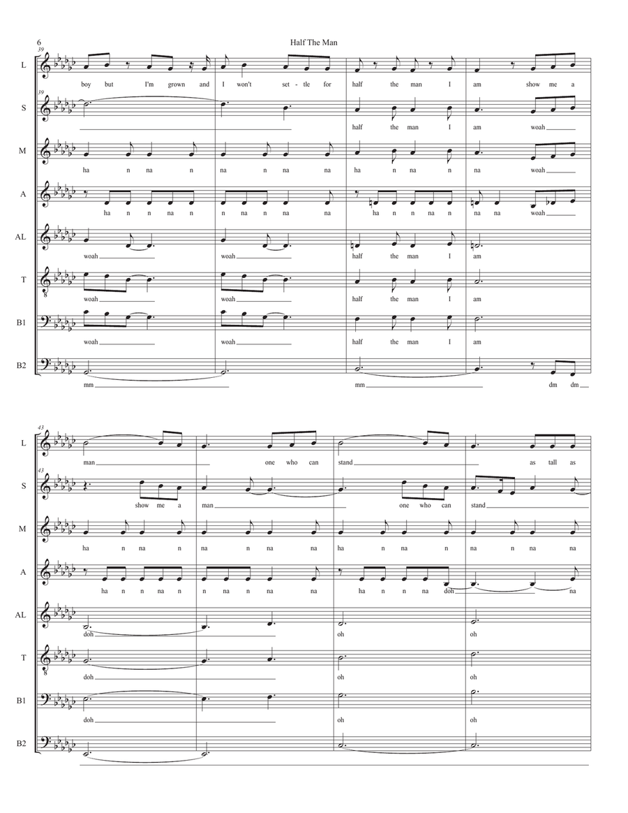 Half The Man Half The Man 4-Part scores gallery preview page 6
