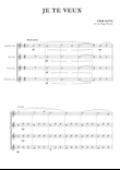 Je Te Veux for Saxophone Quartet