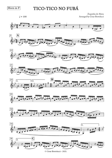 Tico-tico no Fubá - Horn Solo