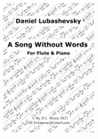 A Song Without Words for Flute and Piano