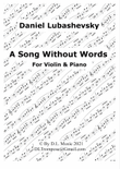 A Song Without Words for Violin and Piano