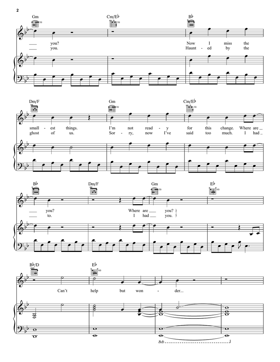 Happy For You Piano, Vocal, Guitar scores gallery preview page 2