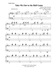 Take Me Out to the Ball Game - beginner piano with teacher duet
