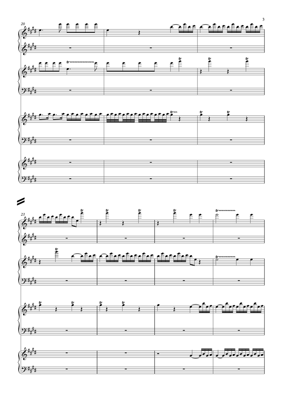 La Primavera (Spring) for four pianos - 1st movement Piano Duet scores gallery preview page 4