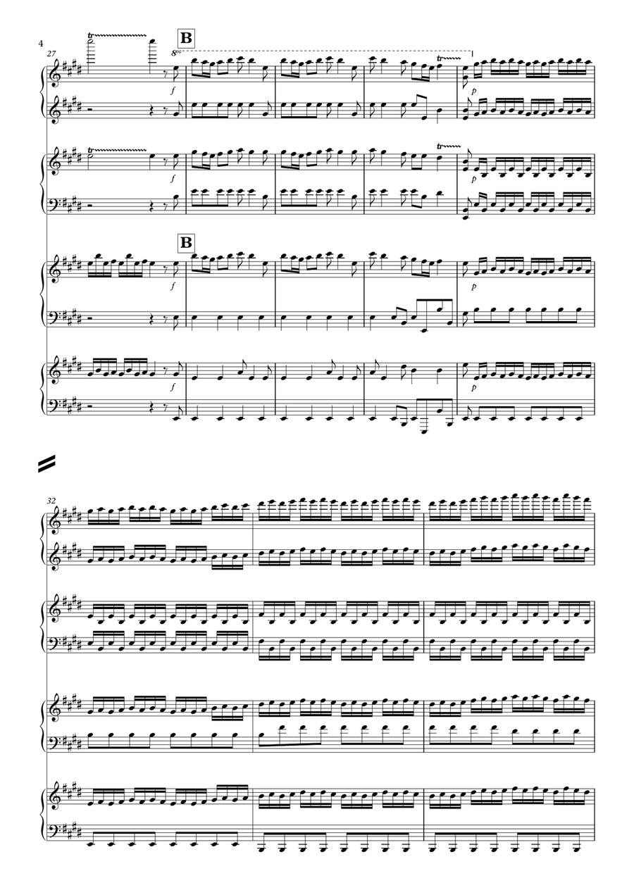 La Primavera (Spring) for four pianos - 1st movement Piano Duet scores gallery preview page 5