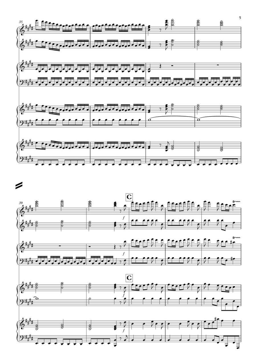 La Primavera (Spring) for four pianos - 1st movement Piano Duet scores gallery preview page 6