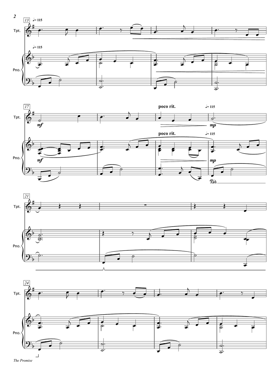 The Promise (Trumpet & Piano) The Promise (Trumpet & Piano) Trumpet Solo scores gallery preview page 4