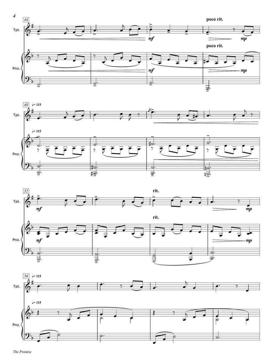 The Promise (Trumpet & Piano) The Promise (Trumpet & Piano) Trumpet Solo scores gallery preview page 6
