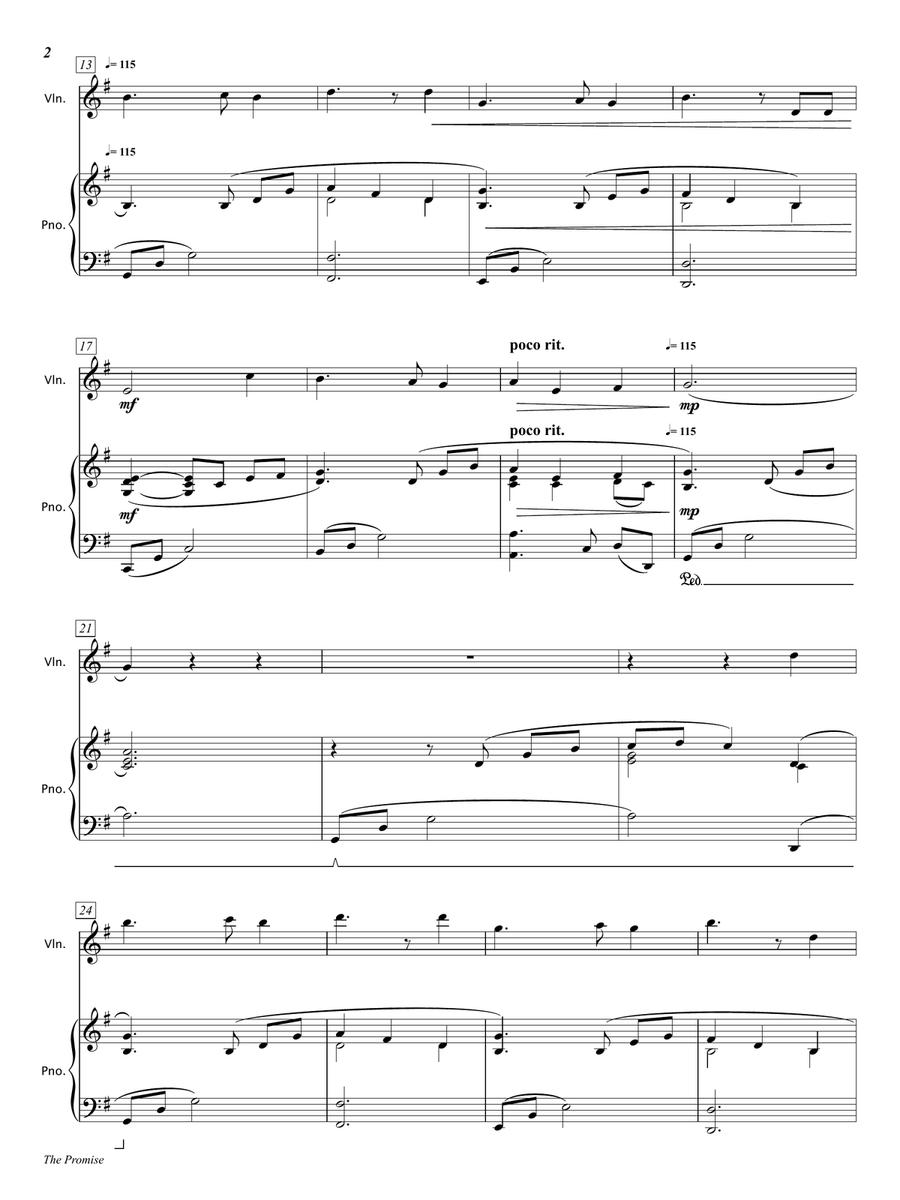 The Promise (Violin & Piano) Violin Solo scores gallery preview page 4