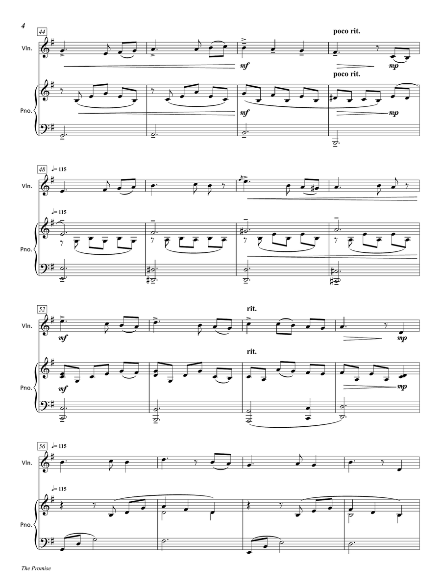 The Promise (Violin & Piano) Violin Solo scores gallery preview page 6