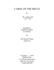 Carol of the Bells by M. Leontovich (1877-1921)