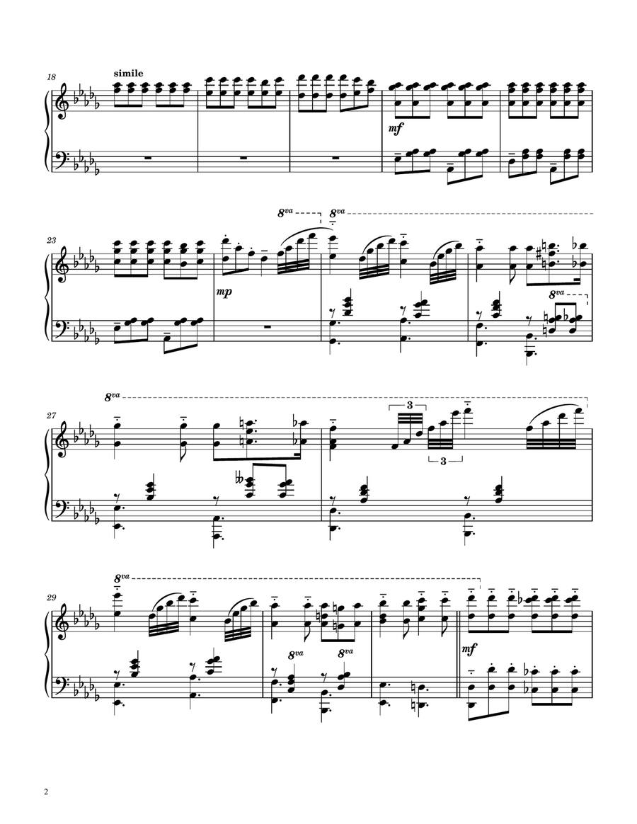 Chopsticks Fantasy Piano Solo scores gallery preview page 2