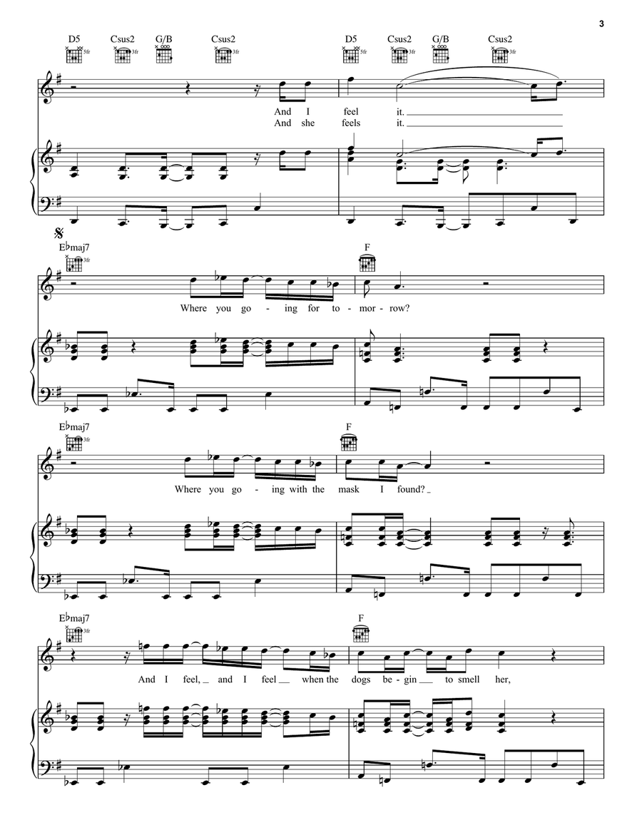Plush Plush Piano, Vocal, Guitar scores gallery preview page 3