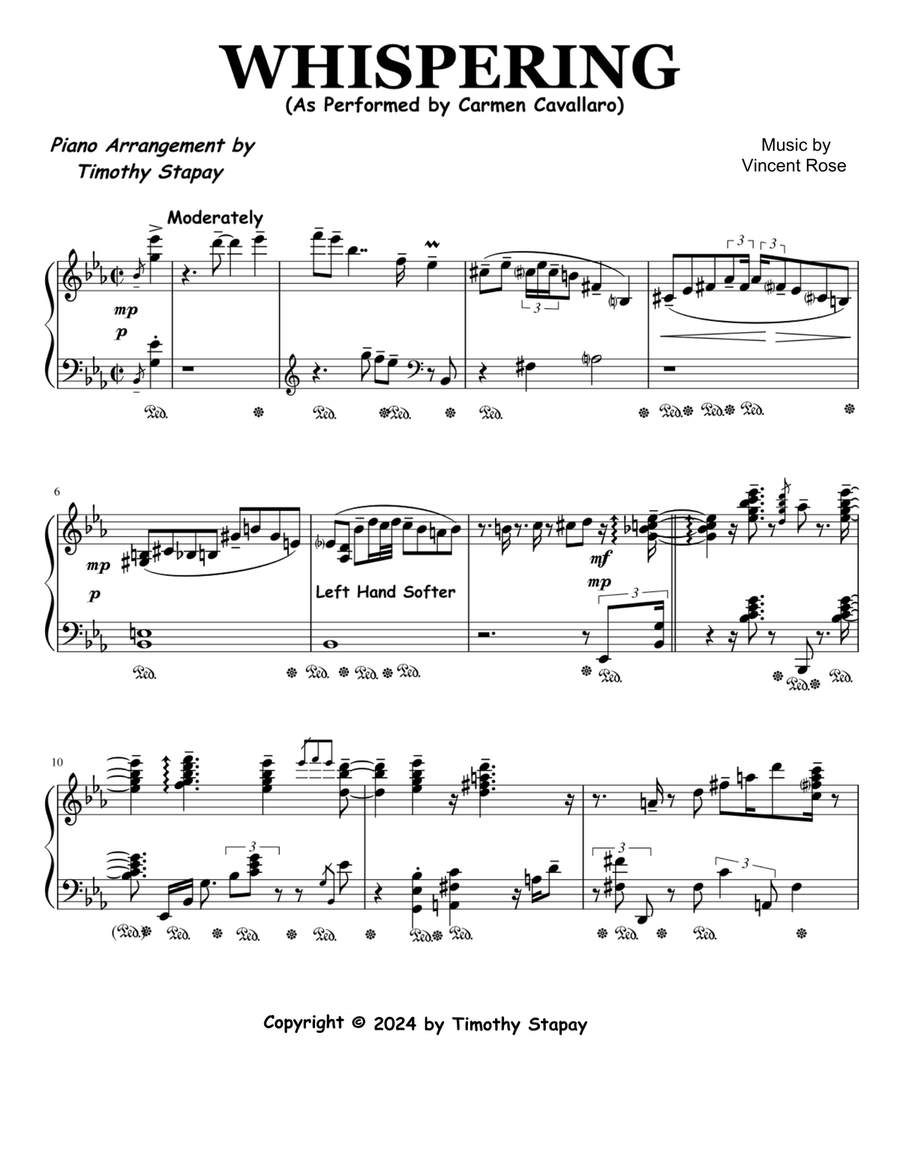 Whispering Piano Solo scores gallery preview page 1