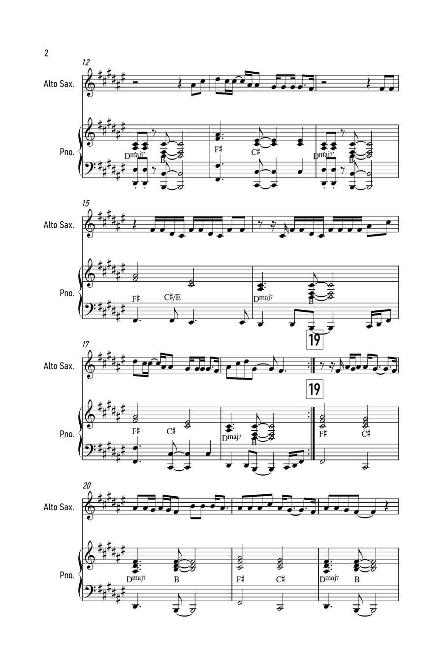 Holy Holy Alto Saxophone scores gallery preview page 2