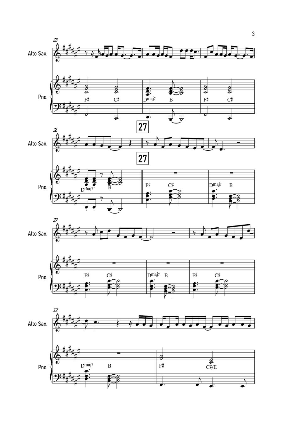 Holy Holy Alto Saxophone scores gallery preview page 3