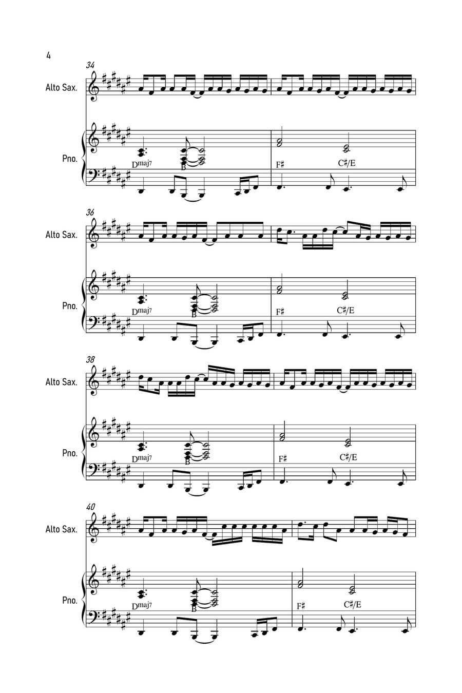 Holy Holy Alto Saxophone scores gallery preview page 4