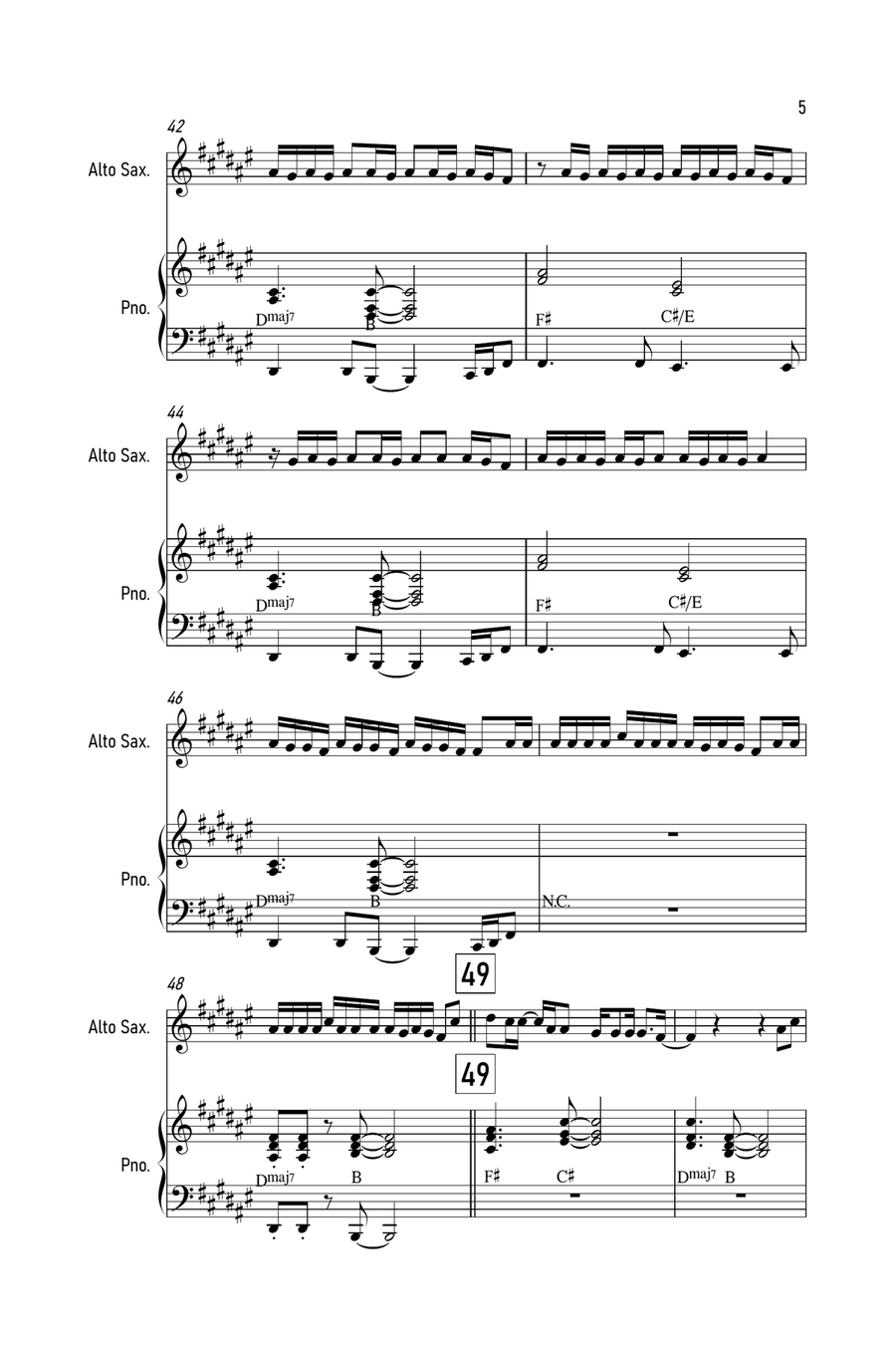 Holy Holy Alto Saxophone scores gallery preview page 5