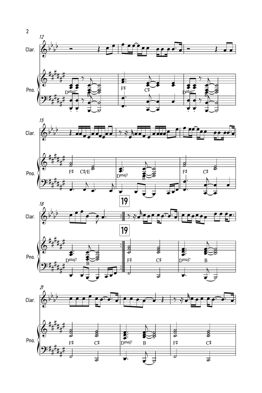 Holy Holy Clarinet Solo scores gallery preview page 2