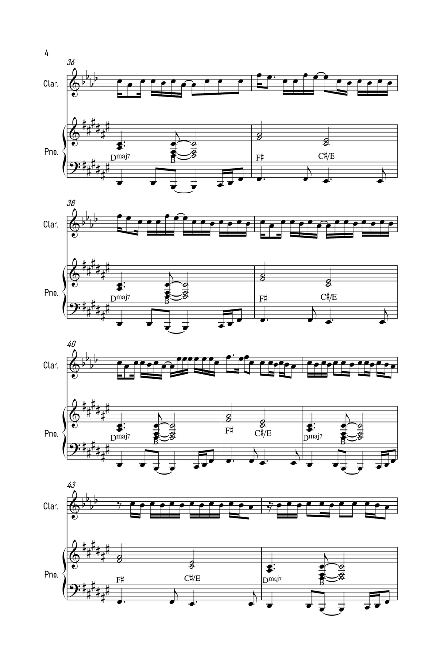 Holy Holy Clarinet Solo scores gallery preview page 4