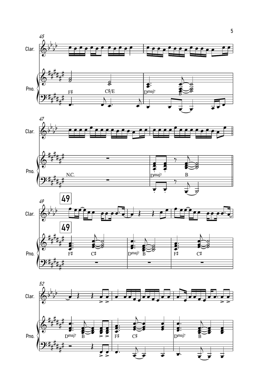 Holy Holy Clarinet Solo scores gallery preview page 5