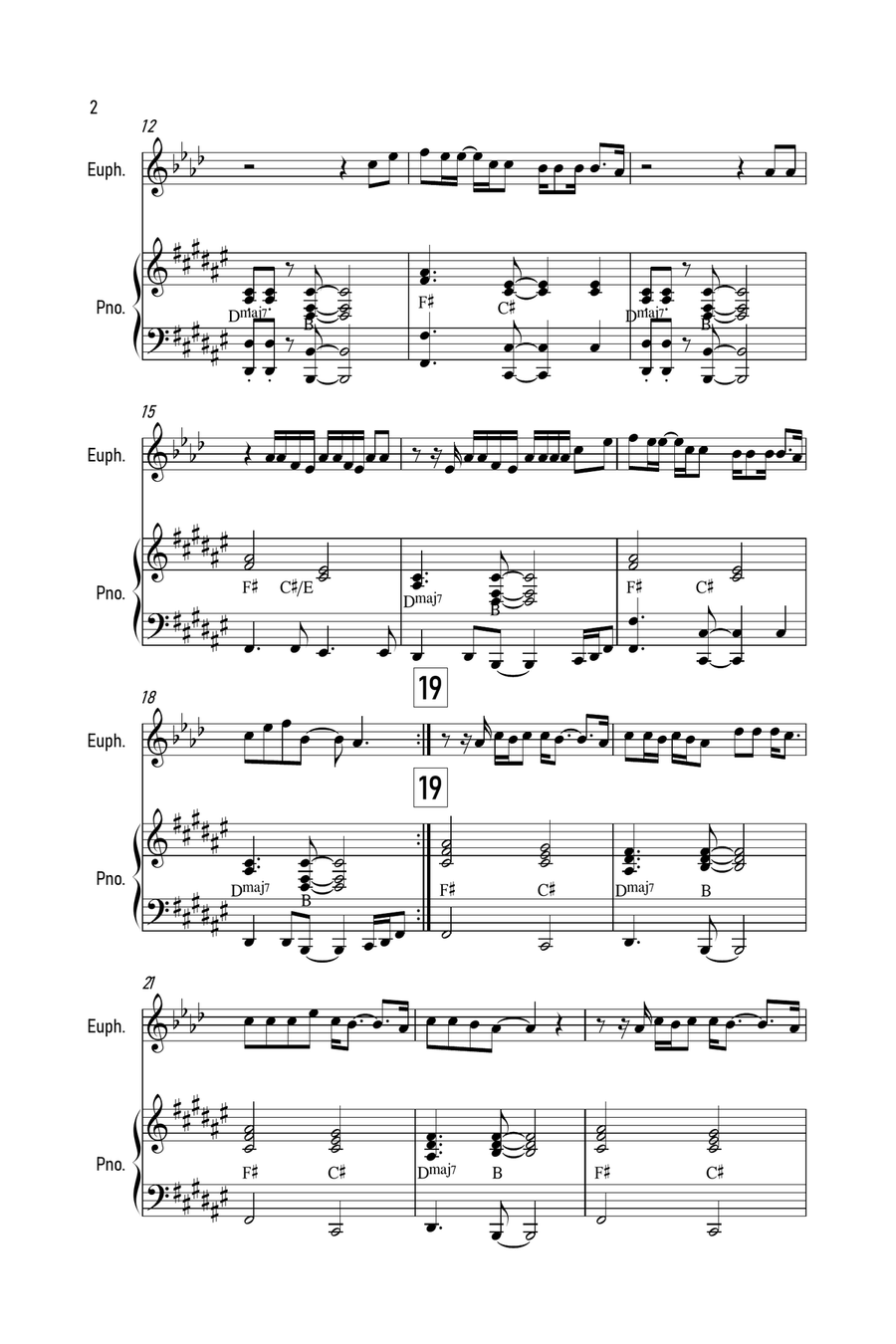 Holy Holy Euphonium scores gallery preview page 2