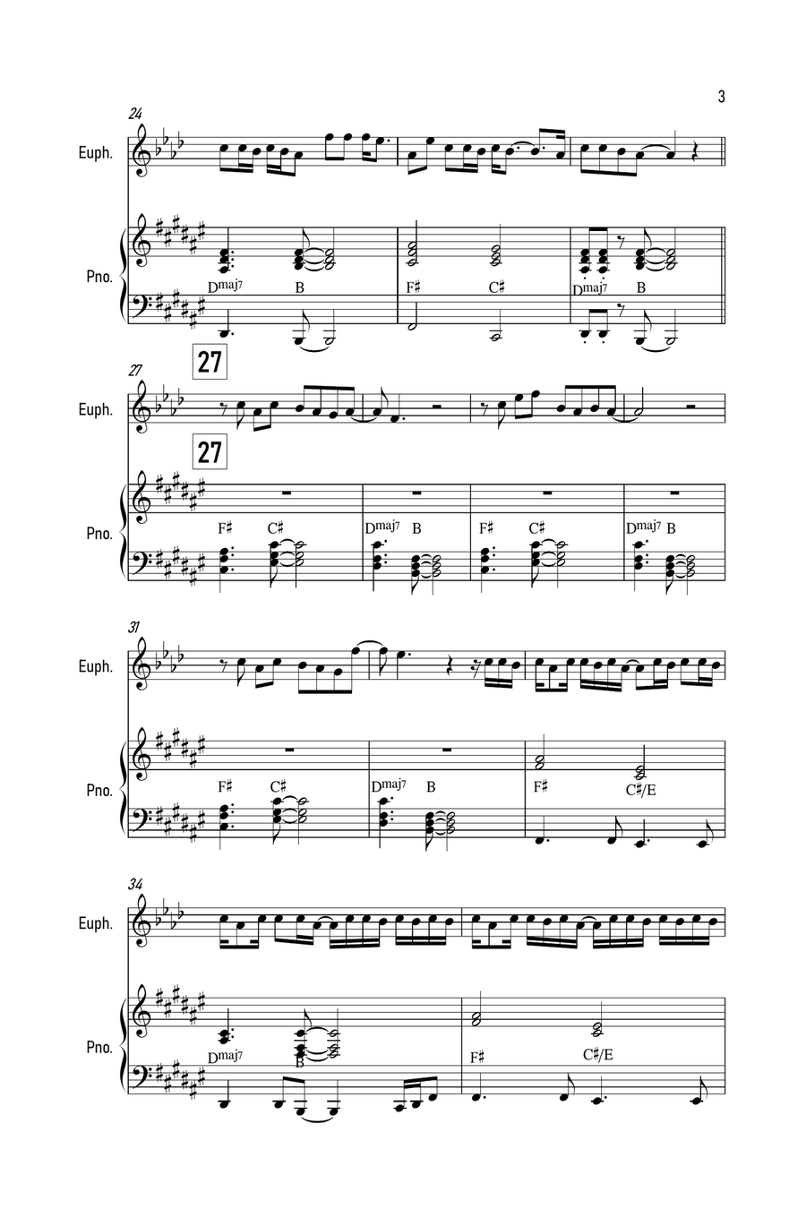Holy Holy Euphonium scores gallery preview page 3