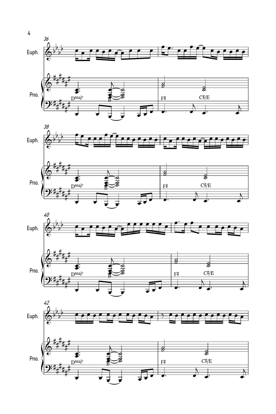 Holy Holy Euphonium scores gallery preview page 4