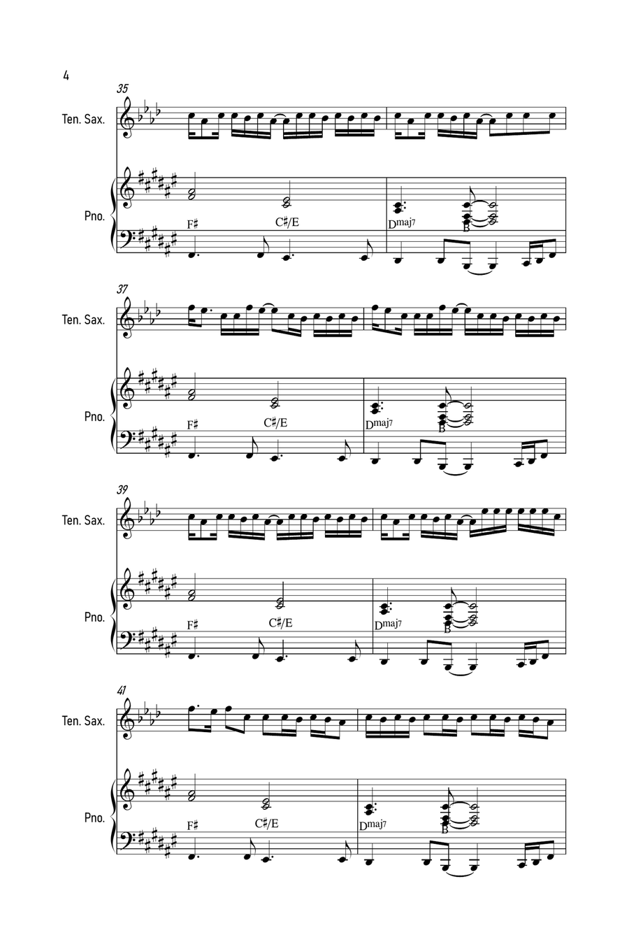 Holy Holy Tenor Saxophone scores gallery preview page 4