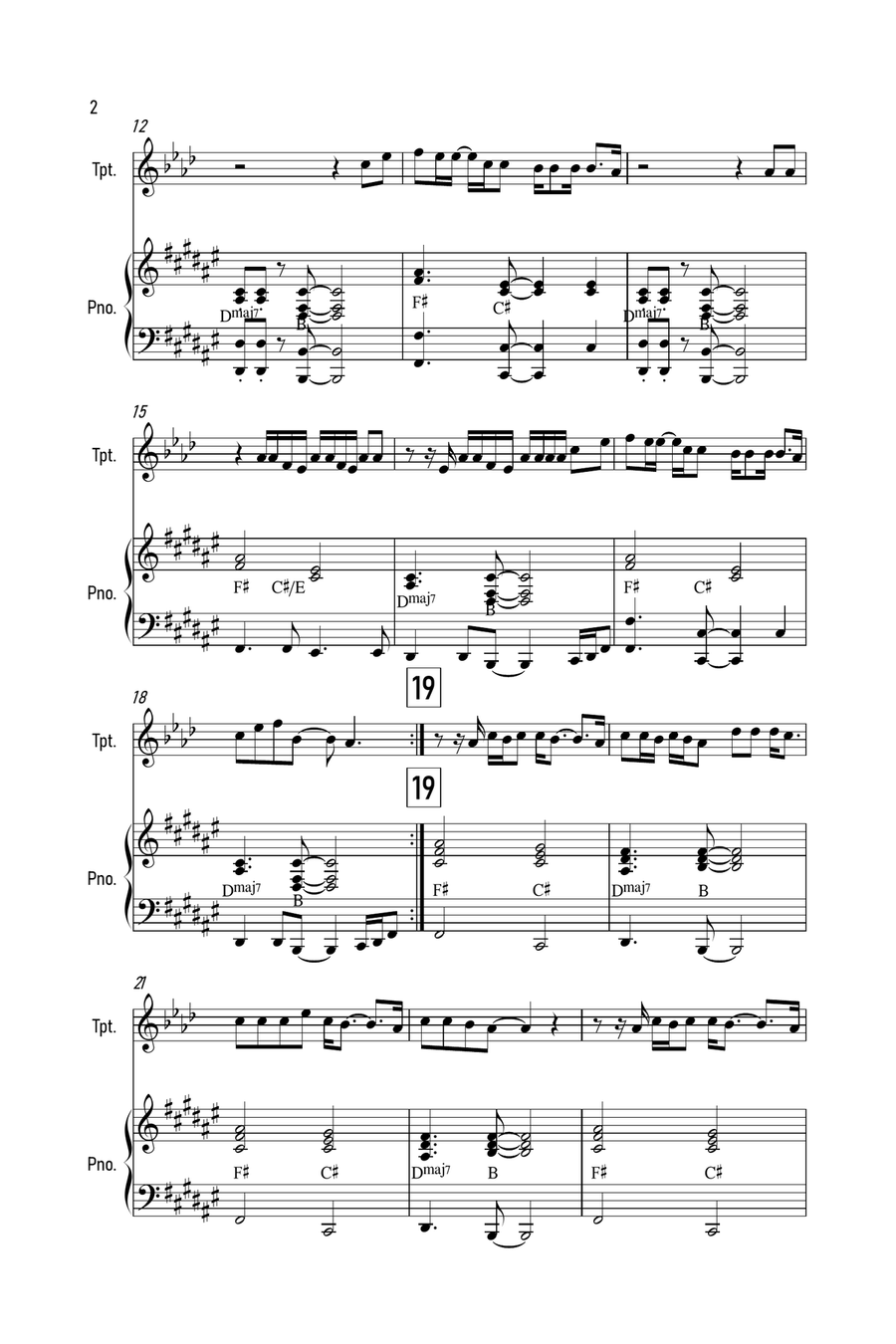Holy Holy Trumpet Solo scores gallery preview page 2