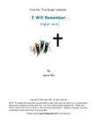 I Will Remember (high voice)