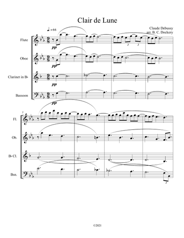 Clair de Lune for Woodwind Quartet