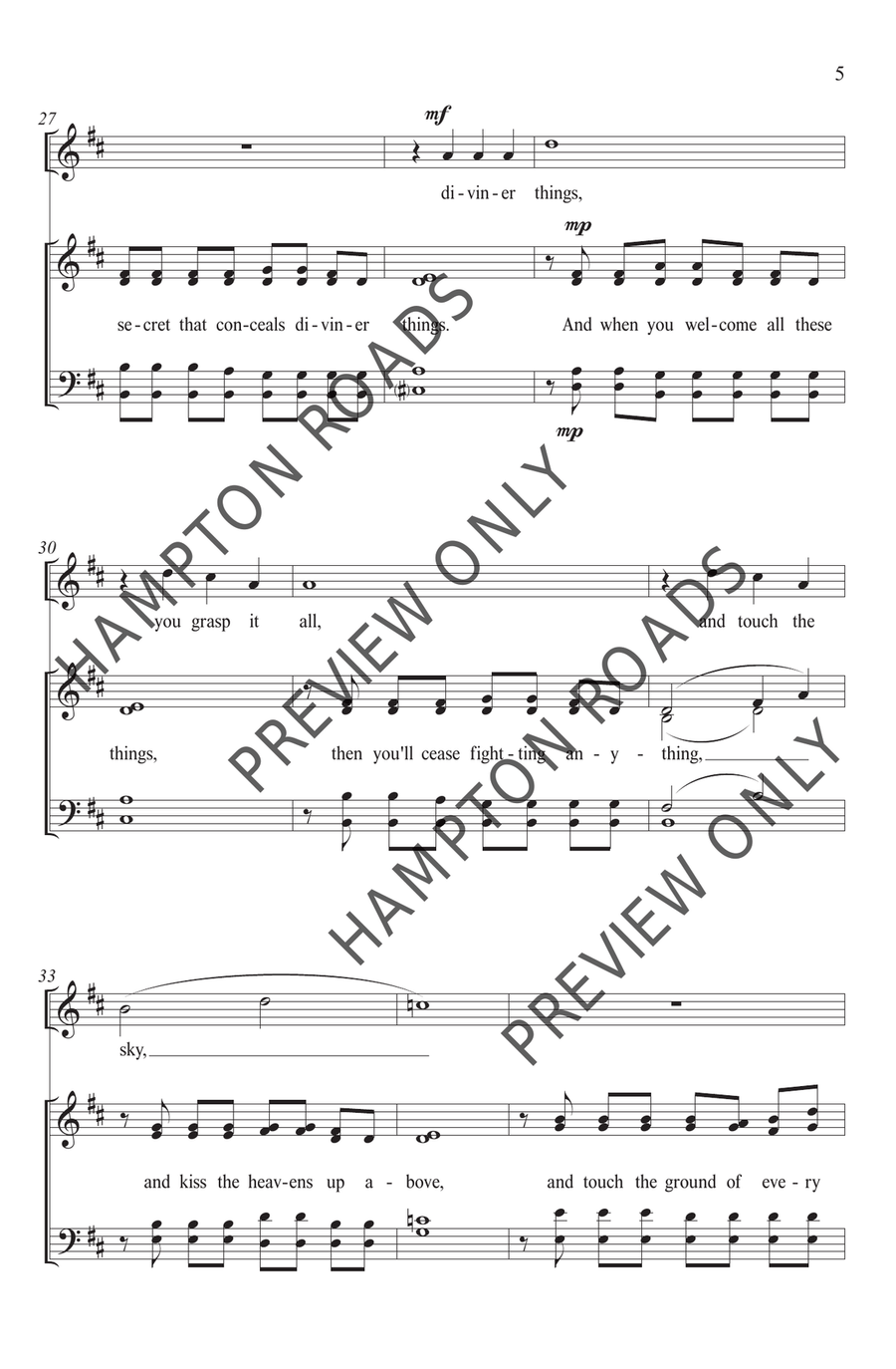 Hidden Deep Within (SATB) 4-Part scores gallery preview page 6