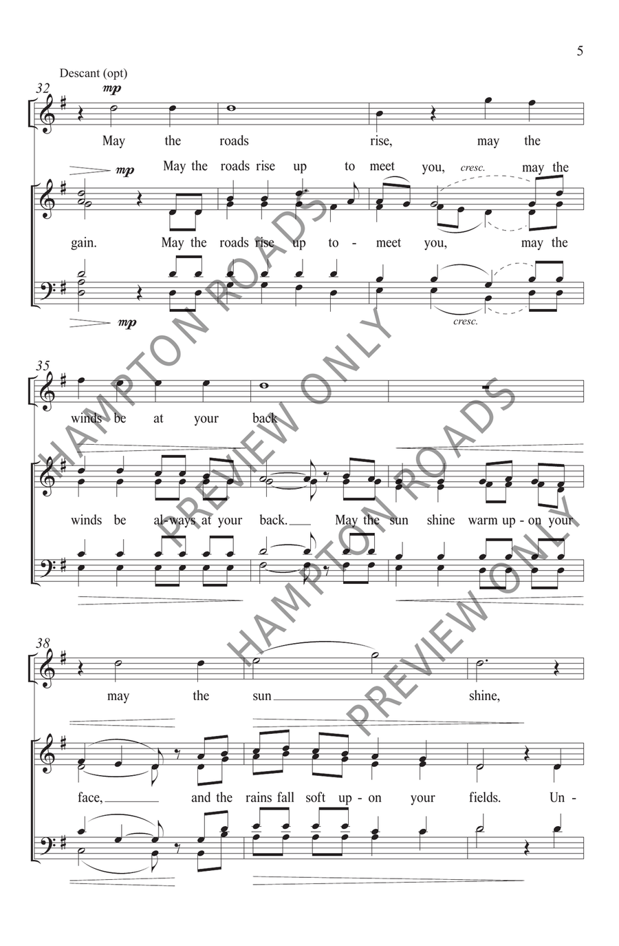 Irish Blessing (A Cappella Version) (SATB) 4-Part scores gallery preview page 6