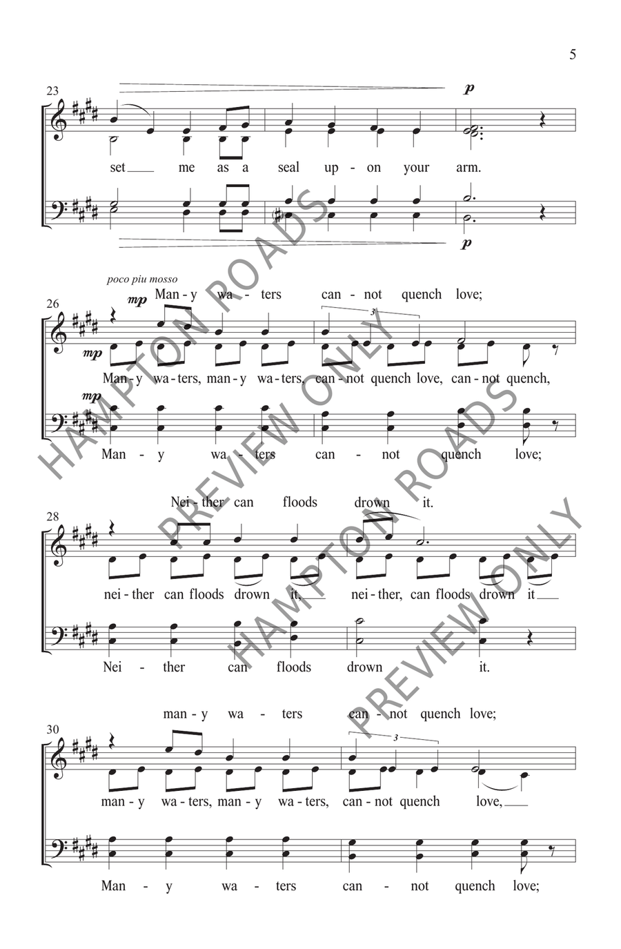 Set Me As a Seal A Cappella (SATB) 4-Part scores gallery preview page 6