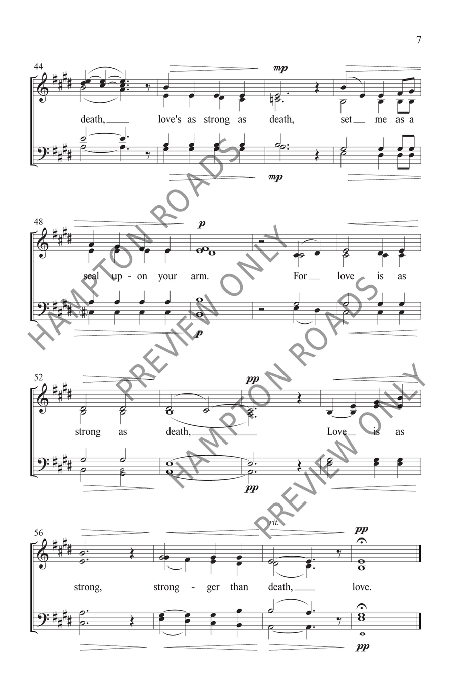 Set Me As a Seal A Cappella (SATB) 4-Part scores gallery preview page 8