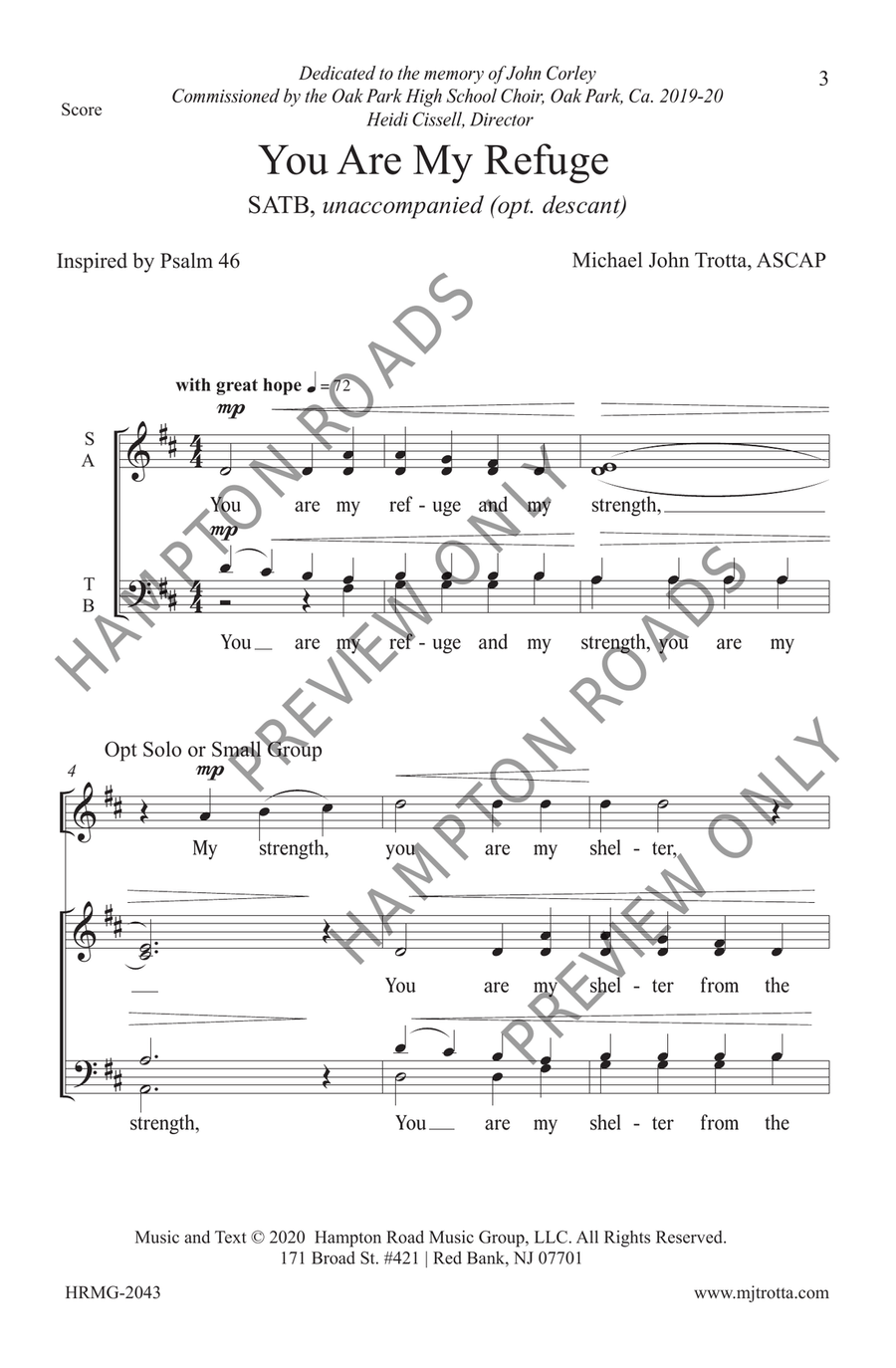 You Are My Refuge (SATB) You Are My Refuge (SATB) 4-Part scores gallery preview page 4