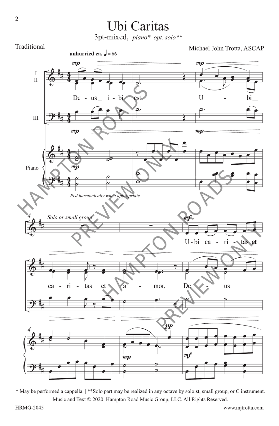 Ubi Caritas (3-Part) Ubi Caritas (3-Part) 3-Part scores gallery preview page 3