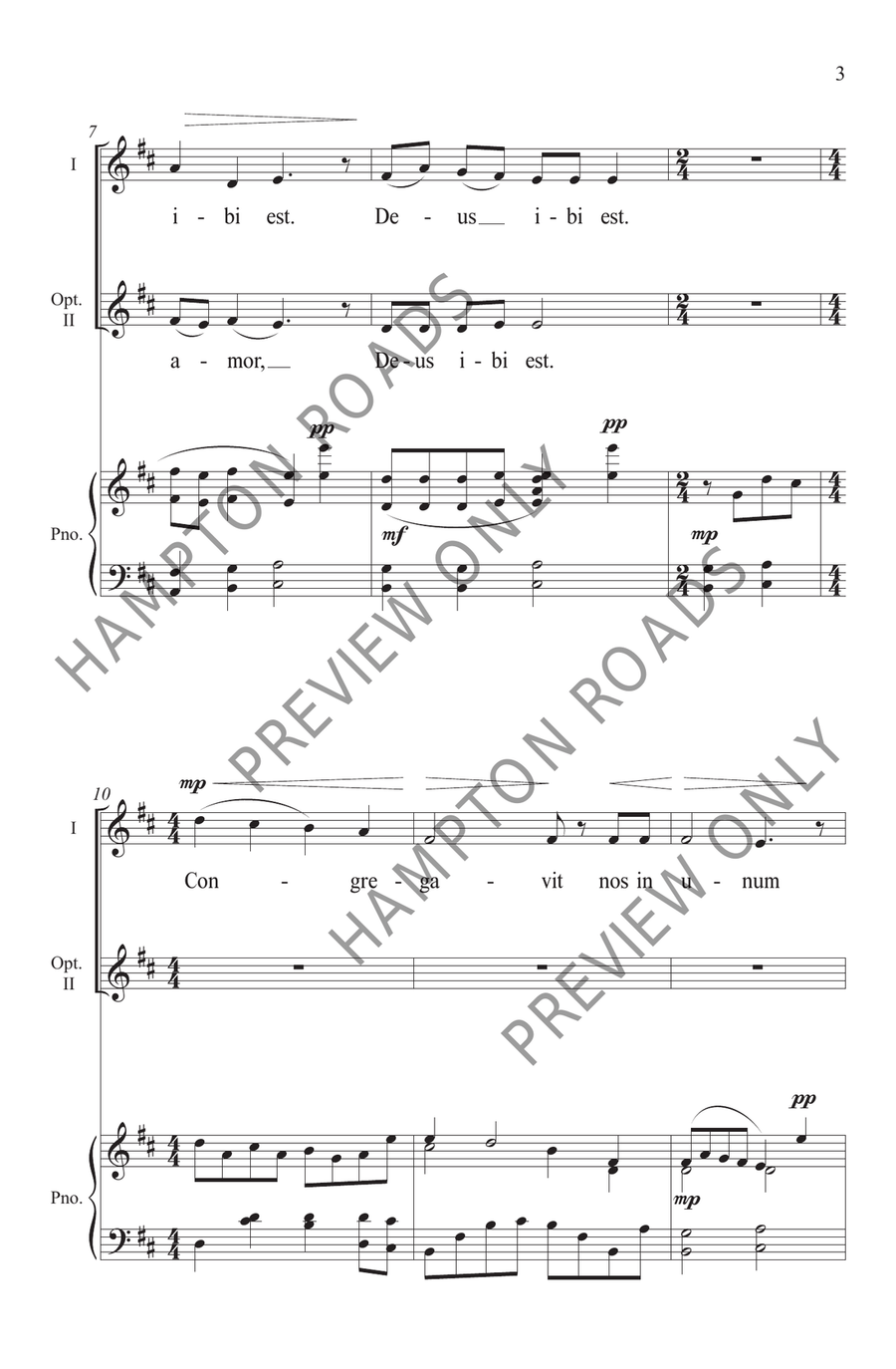 Ubi Caritas Ubi Caritas Unison Choir scores gallery preview page 4
