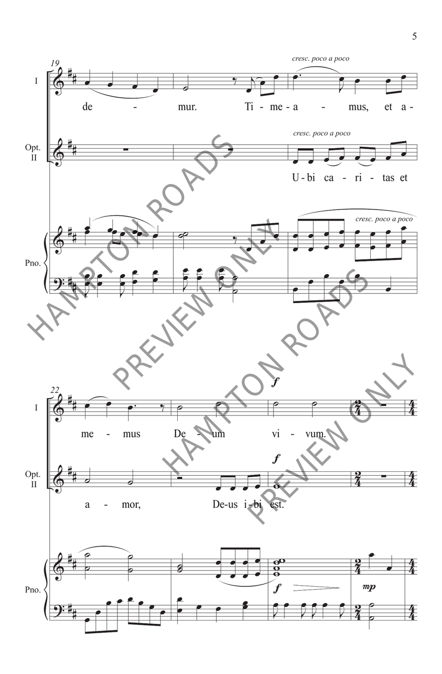 Ubi Caritas Ubi Caritas Unison Choir scores gallery preview page 6