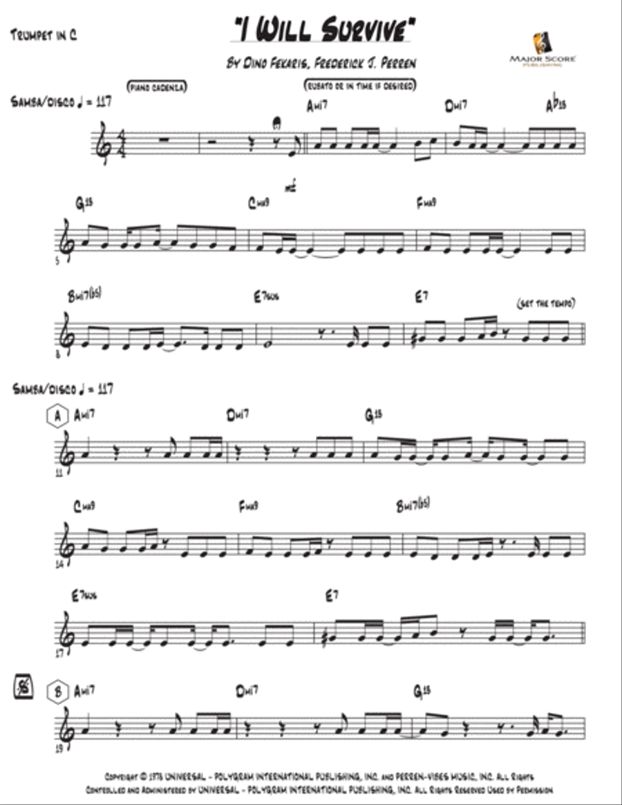 I Will Survive C Trumpet scores gallery preview page 2