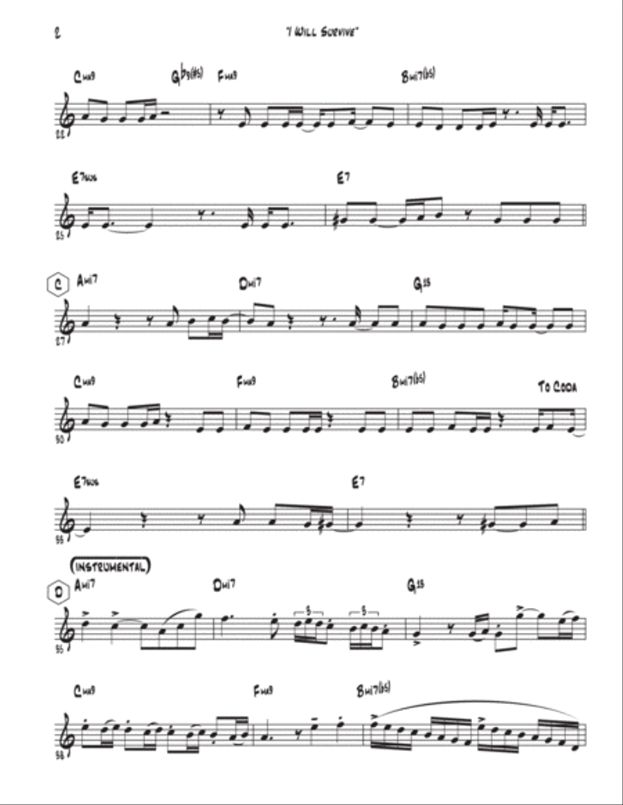 I Will Survive C Trumpet scores gallery preview page 3